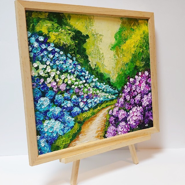油絵 絵画 【紫陽花の道】 - 美術品/アンティーク 油絵 絵画 【紫陽花の道】 - 美術品/アンティーク