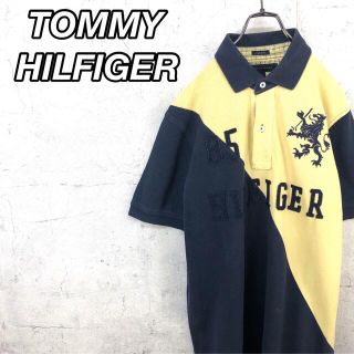 トミーヒルフィガー(TOMMY HILFIGER)の希少 90s トミーヒルフィガー 半袖ポロシャツ ビッグ刺繍(ポロシャツ)