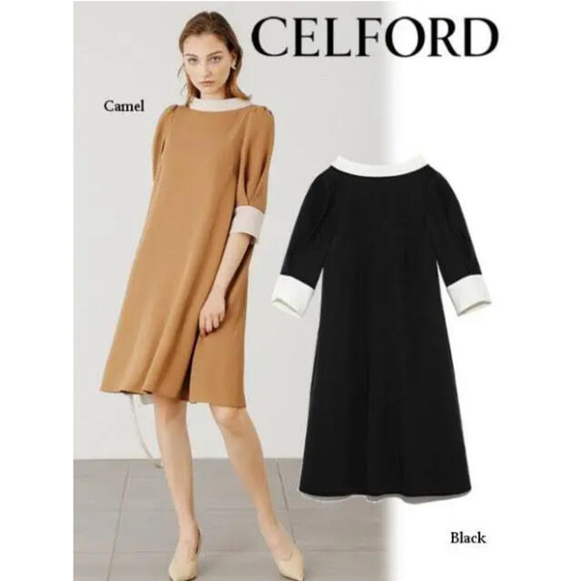 CELFORD ボウタイAラインワンピース