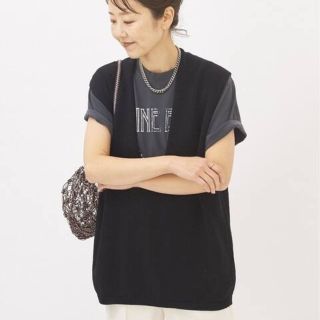 プラージュ(Plage)のplage　Italian Yarn ベスト　ブラック　新品未使用タグ付き(ベスト/ジレ)