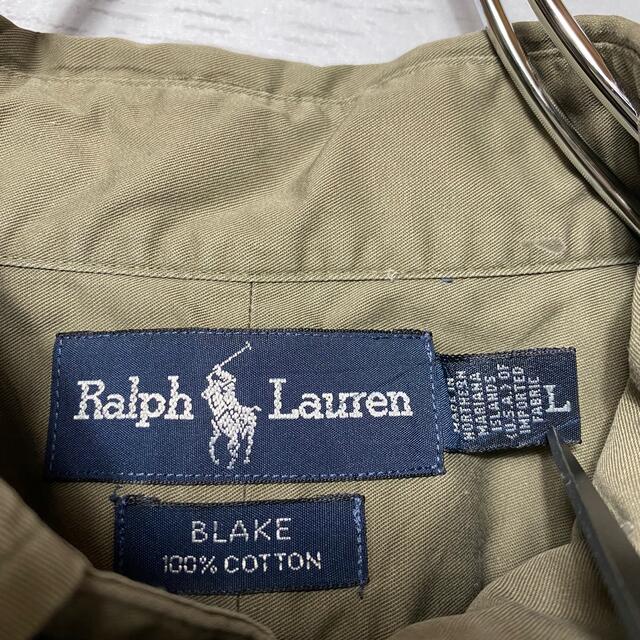 POLO RALPH LAUREN(ポロラルフローレン)の【イギリス製】90sラルフローレン 刺繍ワンポイント　ベージュ　BDシャツ メンズのトップス(シャツ)の商品写真