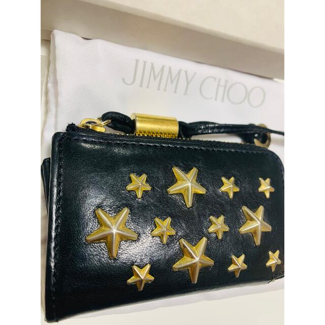 JIMMY CHOO(ジミーチュウ)のJIMMY CHOO スタースタッズ L字 ファスナー コインケース ブラック  メンズのファッション小物(コインケース/小銭入れ)の商品写真