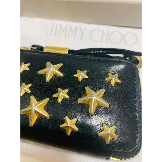 JIMMY CHOO(ジミーチュウ)のJIMMY CHOO スタースタッズ L字 ファスナー コインケース ブラック  メンズのファッション小物(コインケース/小銭入れ)の商品写真