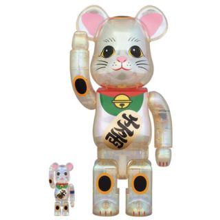 ベアブリック(BE@RBRICK)のBE@RBRICK ベアブリック 招き猫 透明メッキ 100％ & 400％　(その他)