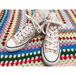 コンバース(CONVERSE)のCONVERSE マルチブロック柄スニーカー HIGH WHT 24 5(スニーカー)