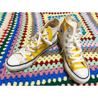 コンバース(CONVERSE)のUSED CONVERSEラインスニーカー HIGH YEL×WHT 23.5 (スニーカー)