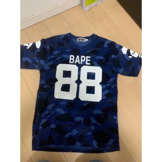 アベイシングエイプ(A BATHING APE)の激レアM！ BAPEカラーカモフットボールTシャツ２点セット紫迷彩青迷彩(Tシャツ/カットソー(半袖/袖なし))