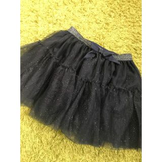 エイチアンドエム(H&M)のH&M 黒　チュールスカート　ラメ入り　110(スカート)