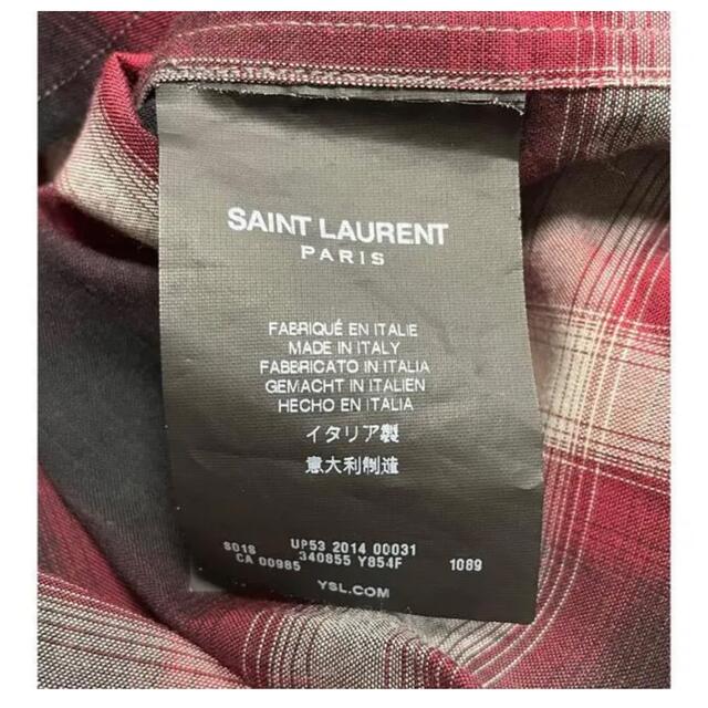 ※最終値下げ SAINT LAURENT PARIS 14Wチェックシャツ 3