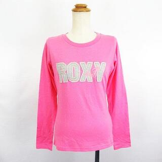 ロキシー(Roxy)のロキシー ROXY Tシャツ 長袖 クルーネック ロゴ コットン M ピンク(Tシャツ(長袖/七分))