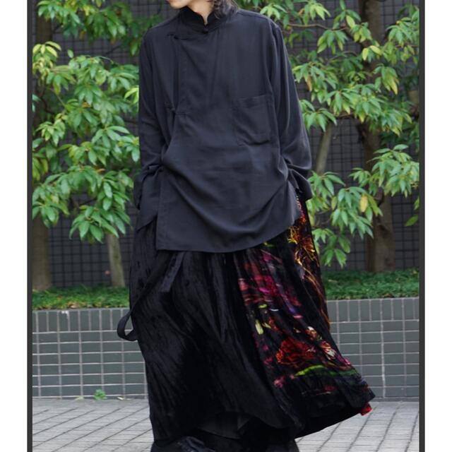 yohjiyamamoto pourhomme レーヨンチャイナシャツ - シャツ 【連休sale!】ヨージヤマモト レーヨン100% 半袖シャツ メンズXL