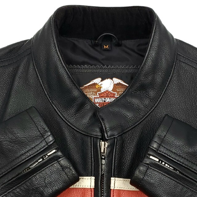 ワッペン&刺繍◇HARLEY-DAVIDSON◇レザーライダースジャケット294