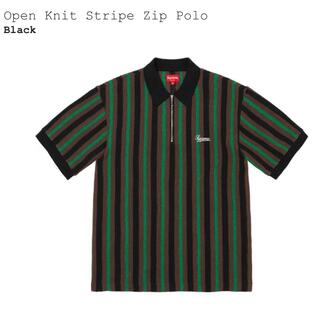 シュプリーム(Supreme)のsupreme open knit stripe zip polo  L(ポロシャツ)