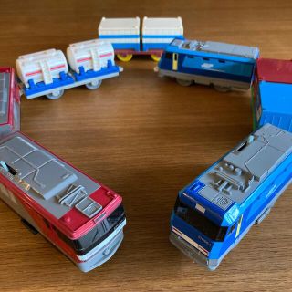 トミー(TOMMY)のプラレール　貨物車両　ブルーサンダー&金太郎　おまけ車両セット(電車のおもちゃ/車)