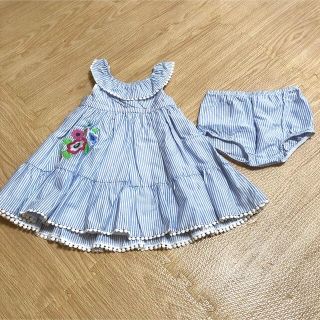 リトルミー(Little Me)の【新品】Littie me ボーダー ワンピース 18M(ワンピース)