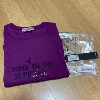 ストーンアイランド(STONE ISLAND)のXL Supreme/Stone Island S/S Top パープル(Tシャツ/カットソー(半袖/袖なし))