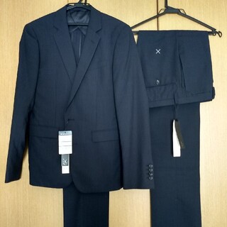 THE SUIT COMPANY - 【未使用･未裾上】スーツカンパニー　2パンツスーツ　濃紺シャドーストライプ　L