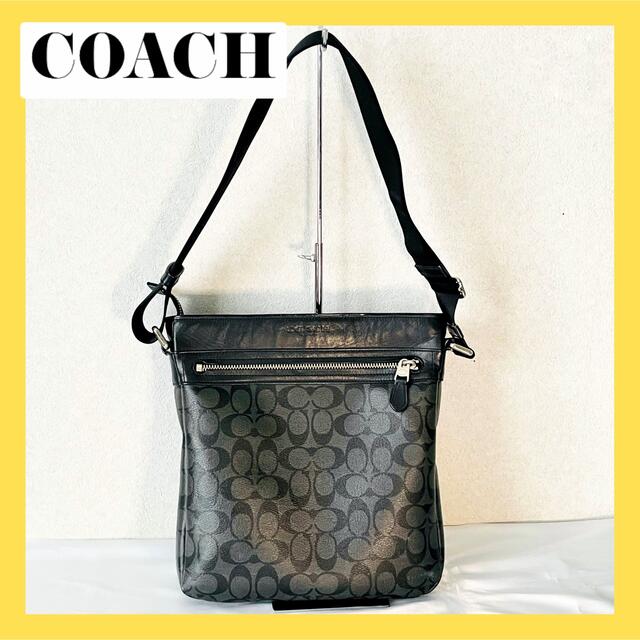 COACH(コーチ)のCOACH コーチ ショルダーバッグ　　ブラック　レザー メンズのバッグ(ショルダーバッグ)の商品写真