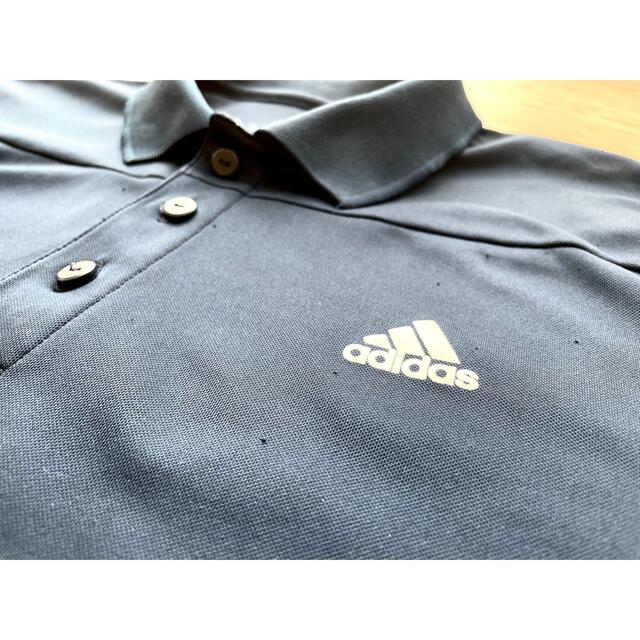 adidas(アディダス)のアディダス ポロシャツ ネイビー(紺)/ロゴ ポリエステル 吸汗速乾素材 メンズのトップス(ポロシャツ)の商品写真