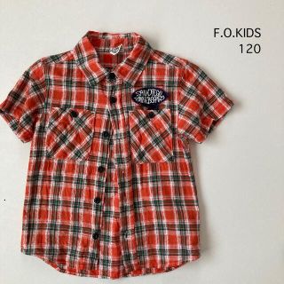 エフオーキッズ(F.O.KIDS)のF.O.KIDS エフオーキッズ  半袖 シャツ チェック柄 サイズ120(Tシャツ/カットソー)