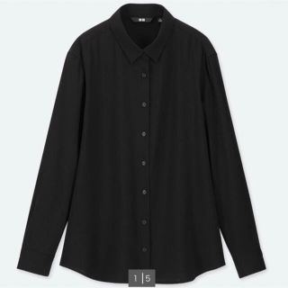 ユニクロ(UNIQLO)のユニクロ　レーヨンブラウス　長袖(シャツ/ブラウス(長袖/七分))