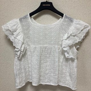 ヘザー(heather)のHeather  ヘザー　カットワーク ブラウス　白　あいねねコラボ(シャツ/ブラウス(半袖/袖なし))