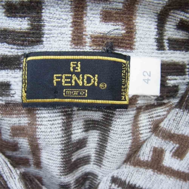 FENDI(フェンディ)のFENDI フェンディ ポロシャツ パイル地 タオル地 ズッカ柄 42【中古】 レディースのトップス(ポロシャツ)の商品写真