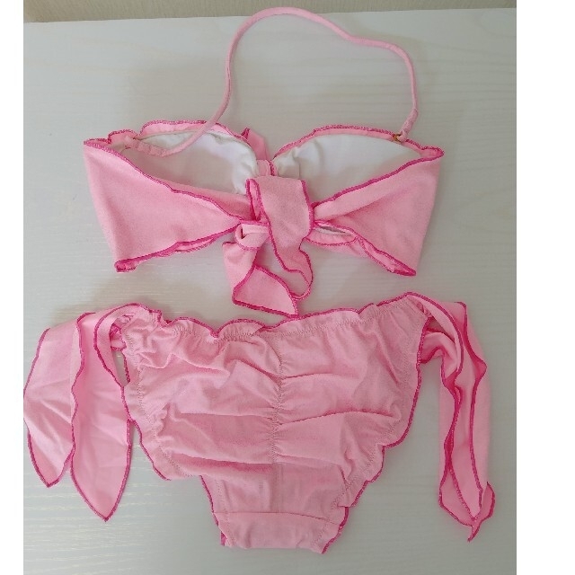 Victoria's Secret(ヴィクトリアズシークレット)のVS　バンドゥビキニ　ピンクラメ　リボン レディースの水着/浴衣(水着)の商品写真