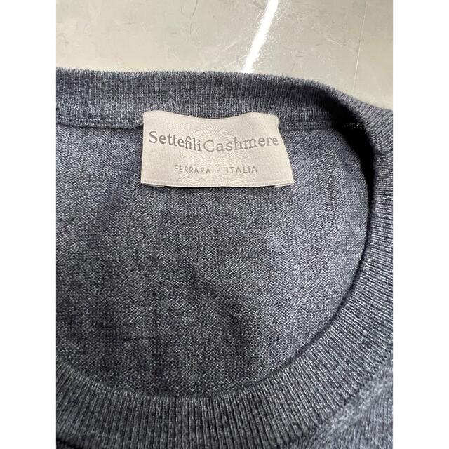 セッテフィーリカシミヤsettefili cashmere ニット半袖グレー48 6