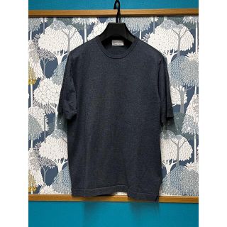 ジョンスメドレー(JOHN SMEDLEY)のセッテフィーリカシミヤsettefili cashmere ニット半袖グレー48(Tシャツ/カットソー(半袖/袖なし))