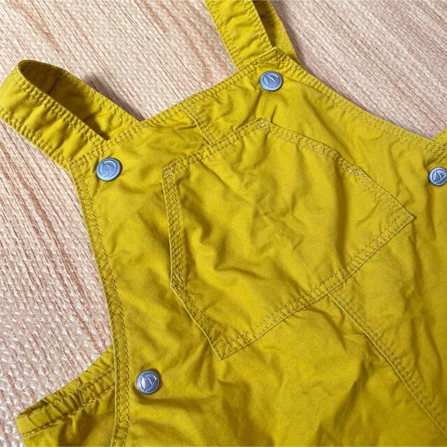 PETIT BATEAU(プチバトー)のプチバトー オーバーオール サロペット イエロー 12month 74cm キッズ/ベビー/マタニティのベビー服(~85cm)(その他)の商品写真