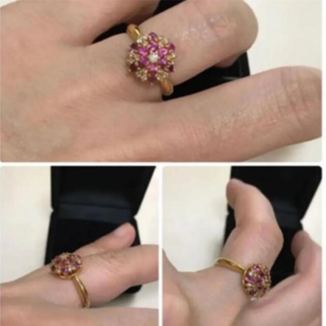 k18ルビーダイヤリング0.23ct  サイズ 10.5 レディースのアクセサリー(リング(指輪))の商品写真