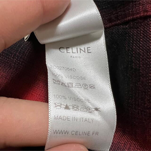 CELINE レーヨンチェックシャツ