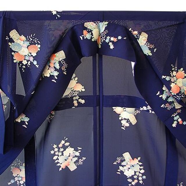 「縁」150ｃｍ～156ｃｍ 夏物 お茶事 駒絽 小紋 正絹 Ｙ５２４ レディースの水着/浴衣(着物)の商品写真