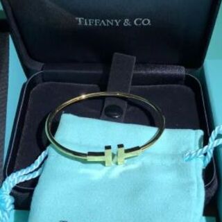 Tiffany & Co. - 美品！TIFFANY ティファニー Tナロー ワイヤー ブレスレット18K