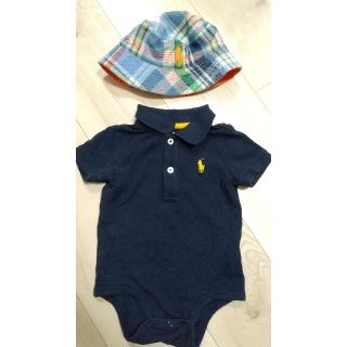 ラルフローレン(Ralph Lauren)のラルフローレン ポロシャツロンパース＆帽子(ロンパース)