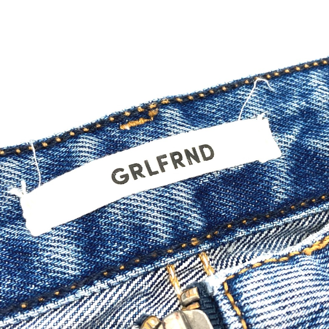 GRLFRND(ガールフレンド)のガールフレンド バッグジップ アパレルボトムス デニムパンツ デニム ブルー レディースのパンツ(デニム/ジーンズ)の商品写真