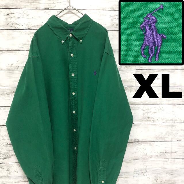 最終値下げ  Ralph Lauren - Ralph Lauren 緑 深緑 グリーン XL ラルフローレン 古着 シャツ シャツ