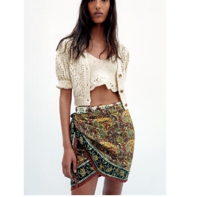 ZARA(ザラ)のプリント地 パレオスカート レディースのスカート(ミニスカート)の商品写真