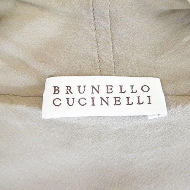 BRUNELLO CUCINELLI(ブルネロクチネリ)のブルネロクチネリ 長袖 カーディガン ニット M 灰 グレー リボン 切替 無地 レディースのトップス(カーディガン)の商品写真