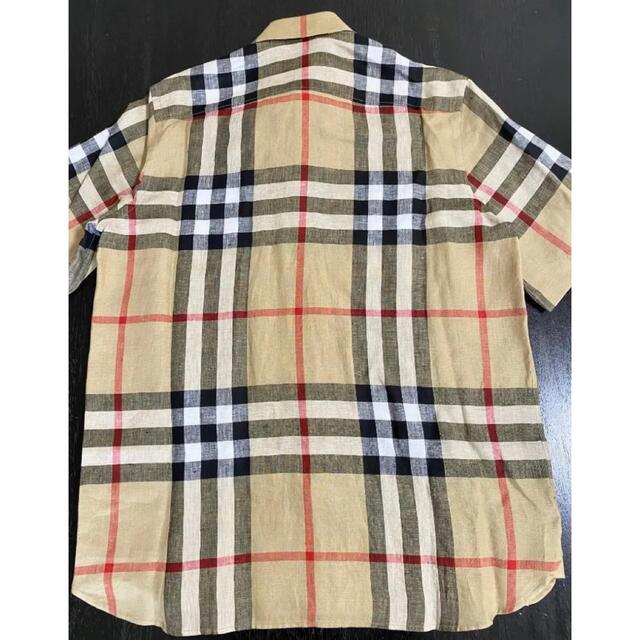 22SS【新品】BURBERRY バーバリー チェック リネン 半袖シャツ M 最終