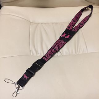 ヴィクトリアズシークレット(Victoria's Secret)の新品 Victoria's secret PINK ネックストラップ 黒(ネックストラップ)