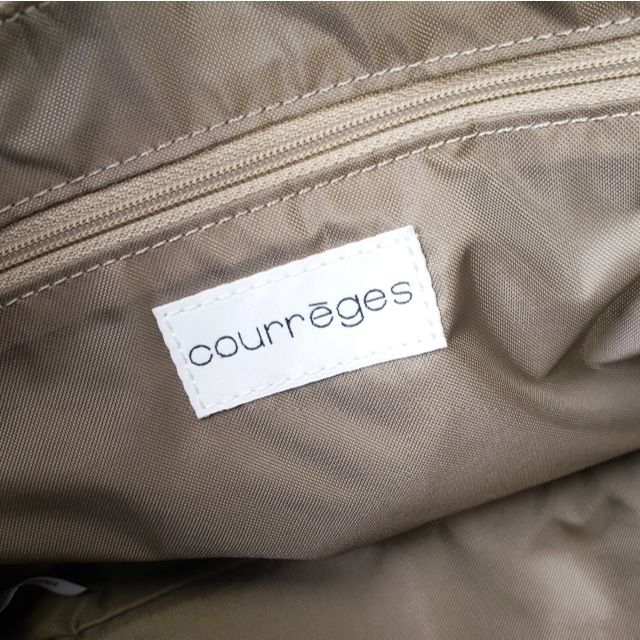 Courreges(クレージュ)のクレージュ ☆ ロゴ バイカラー 自立OK ハンドバッグ ベージュ レディースのバッグ(ハンドバッグ)の商品写真