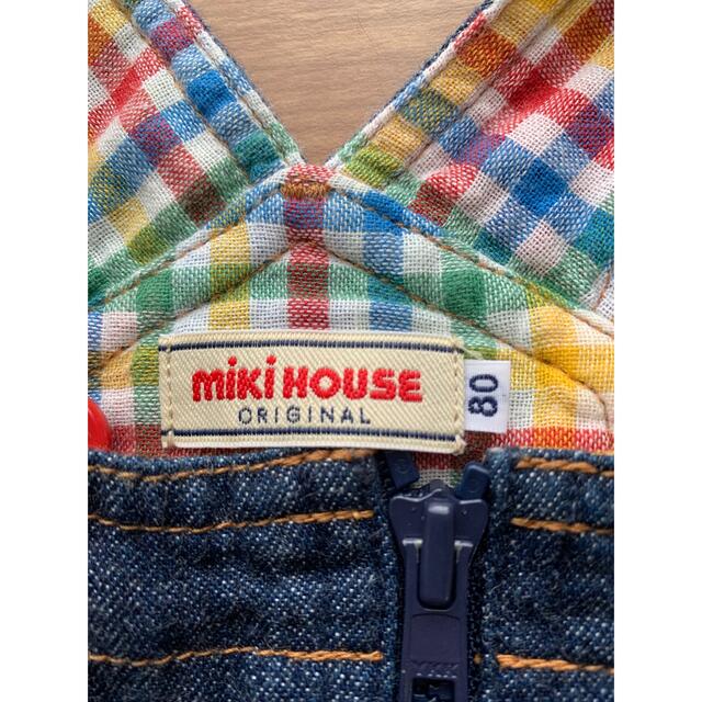 mikihouse(ミキハウス)のミキハウス デニムオーバーオール 80 キッズ/ベビー/マタニティのベビー服(~85cm)(カバーオール)の商品写真