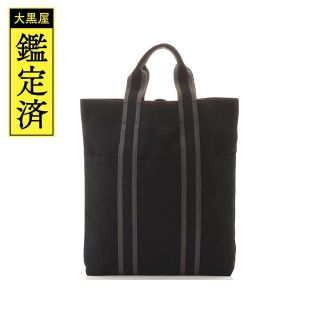 エルメス(HERMES)のエルメス フールトゥカバス  ブラック/グレー キャンバス 【460】(トートバッグ)