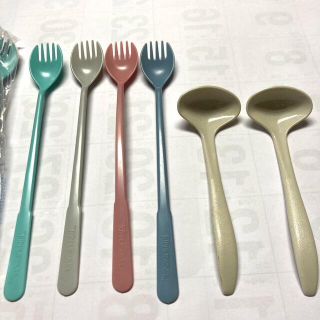 色移り有り 未使用新品も☆タッパーウェア製14本セット 昭和スプーンフォーク プラカトラリー | www.michaelwolff.com.au