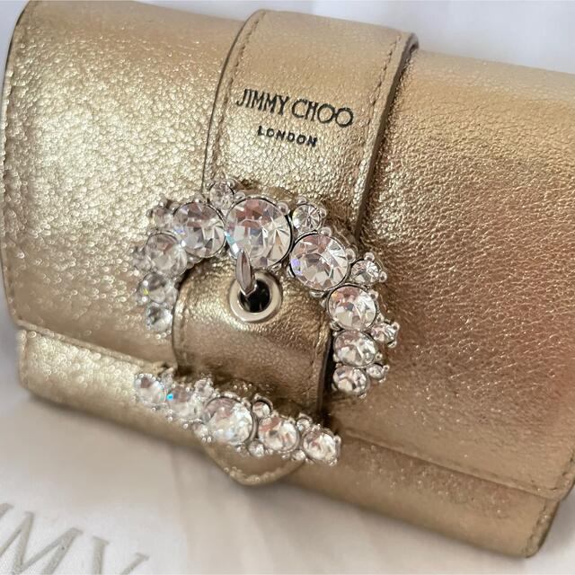 未使用JIMMY CHOOのビジューバックル ミニウォレット-
