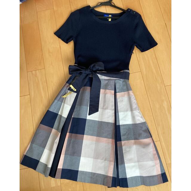 ☆美品☆ブルーレーベルクレストブリッジ ピンクチェックドッキング ☆美品☆ブルーレーベルクレストブリッジ ピンクチェックドッキング