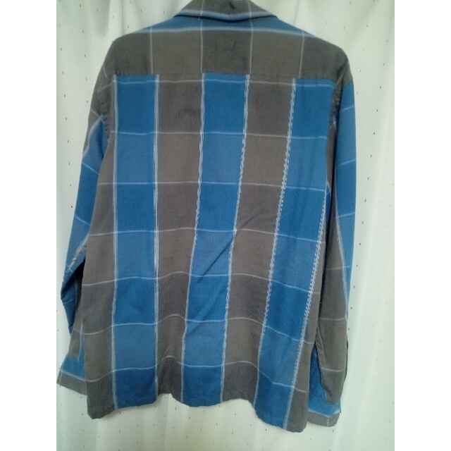 TENDERLOIN(テンダーロイン)のテンダーロイン　チェックシャツ　長袖　ロゴ　ブルー　グレー　サイズM メンズのトップス(シャツ)の商品写真