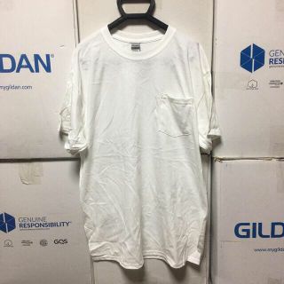 ギルタン(GILDAN)のGILDANギルダン☆半袖無地Tシャツ☆ポケット付き☆ホワイト白色☆2XLサイズ(Tシャツ/カットソー(半袖/袖なし))